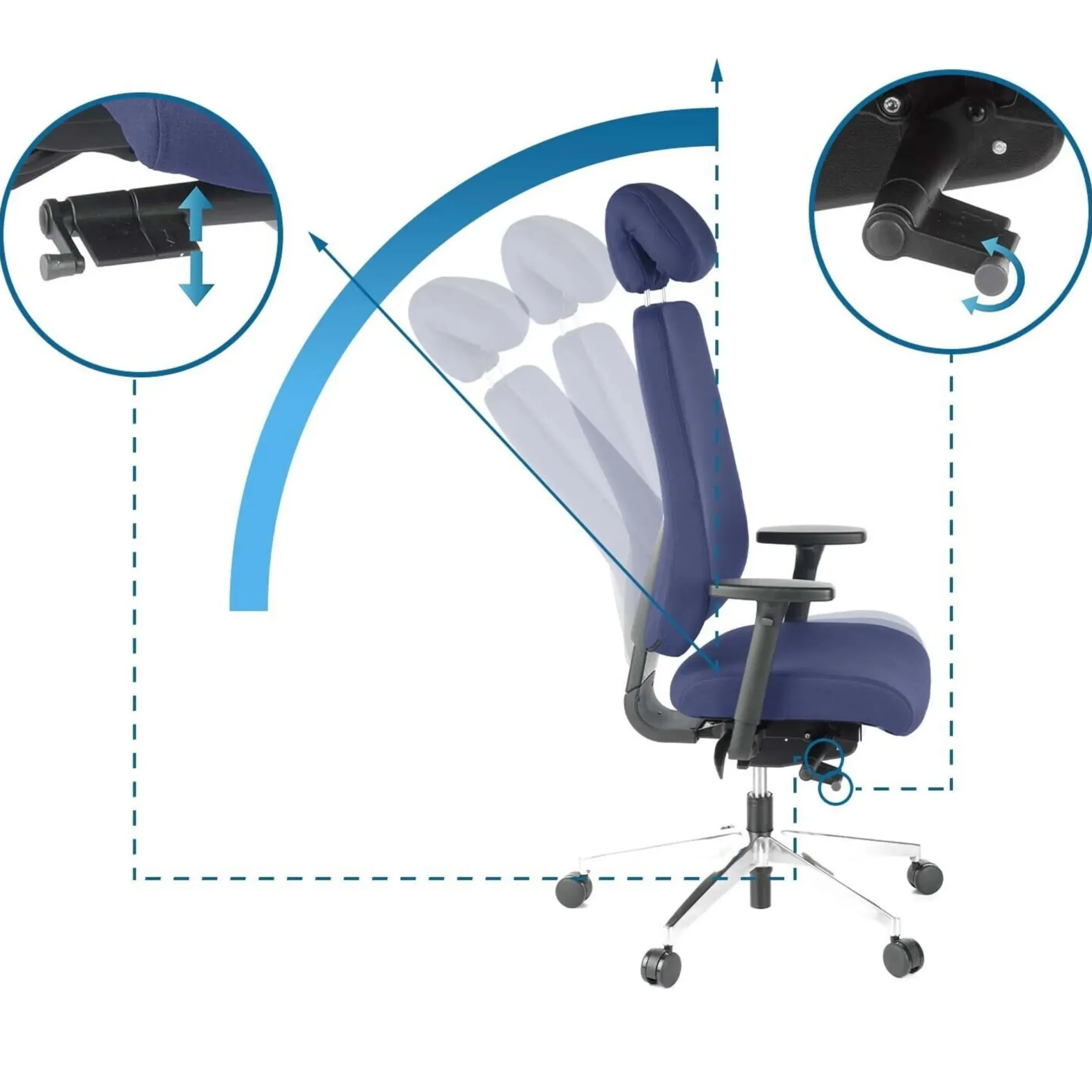 PRO-TEC 400 - Profi Bürostuhl Dunkelblau