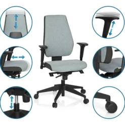 PRO-TEC 500 - Profi Bürostuhl Grau