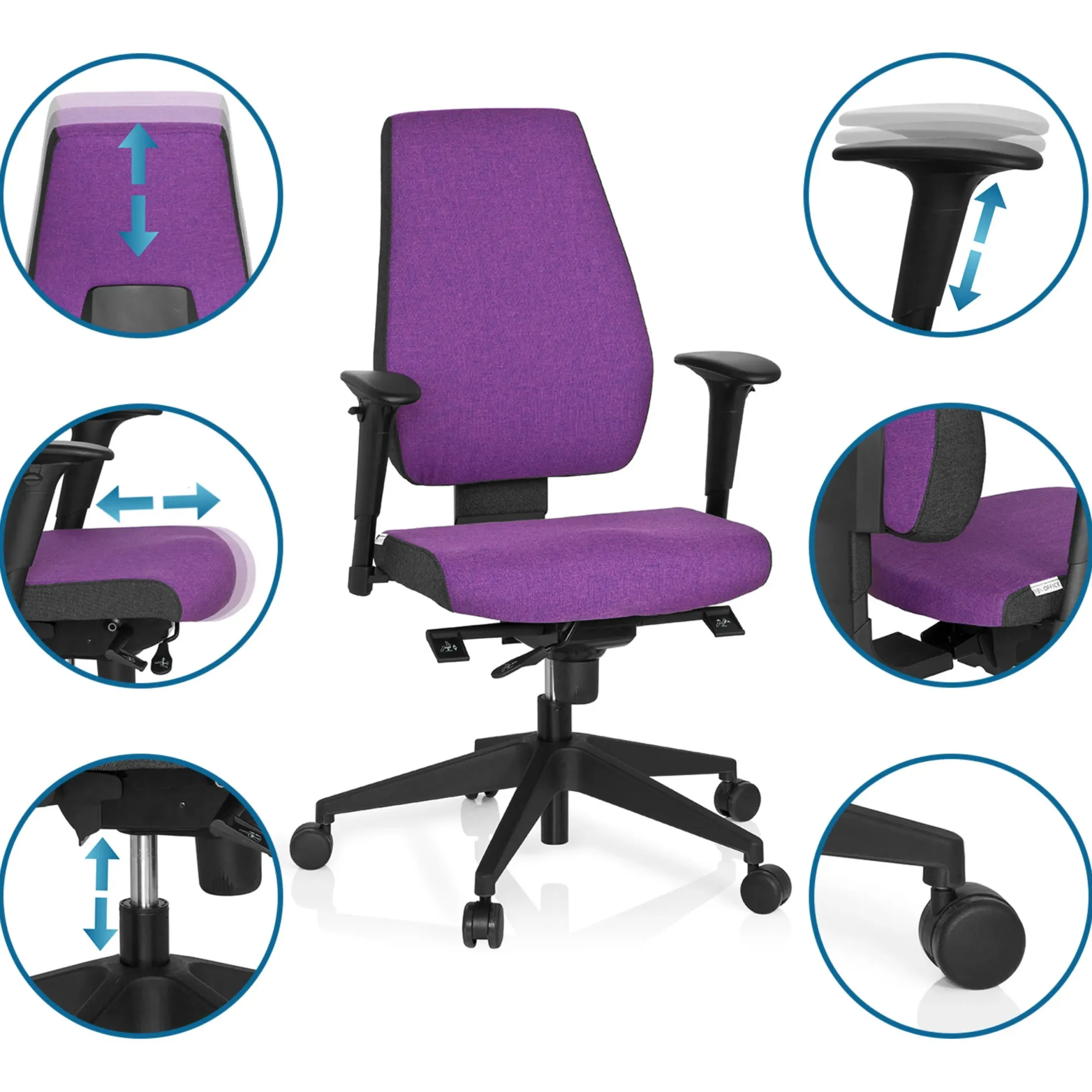 PRO-TEC 500 - Profi Bürostuhl Lila