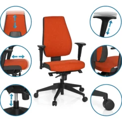 PRO-TEC 500 - Profi Bürostuhl Rot