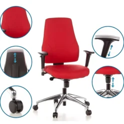 PRO-TEC 200 - Profi Bürostuhl Rot