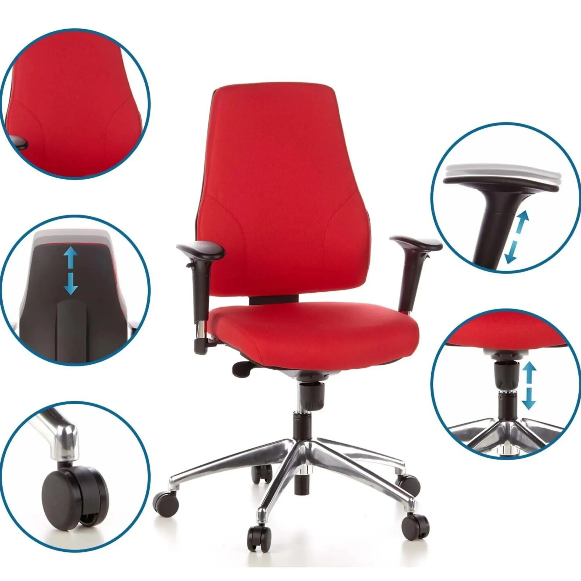PRO-TEC 200 - Profi Bürostuhl Rot