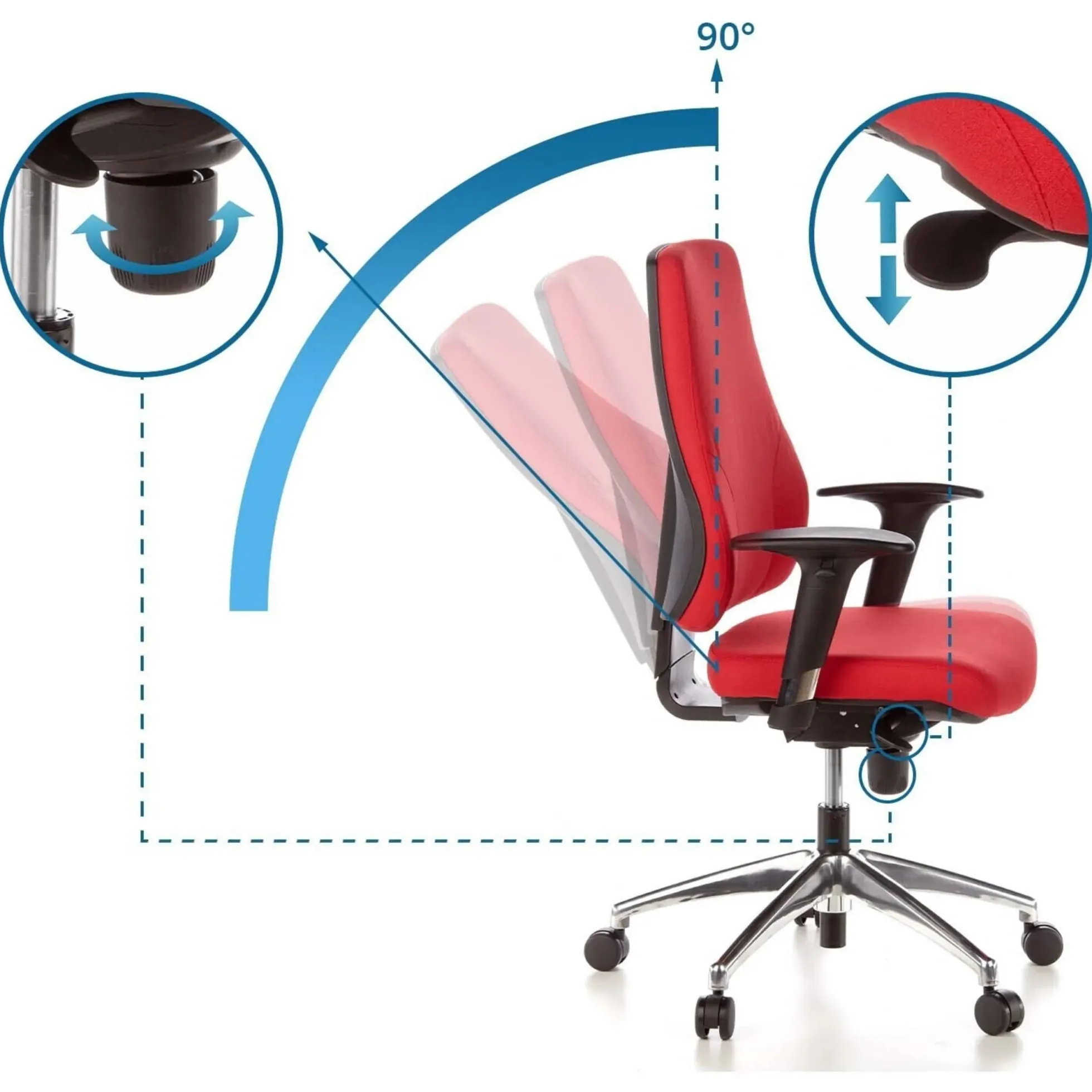 PRO-TEC 200 - Profi Bürostuhl Rot