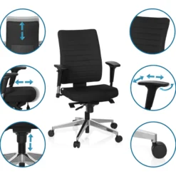 PRO-TEC 350 - Profi Bürostuhl Schwarz