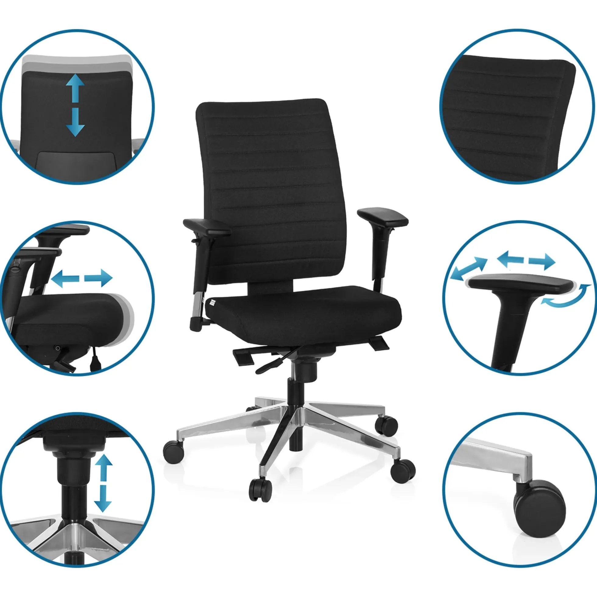 PRO-TEC 350 - Profi Bürostuhl Schwarz