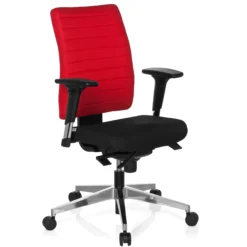 PRO-TEC 350 - Profi Bürostuhl Schwarz/Rot