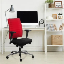 PRO-TEC 350 - Profi Bürostuhl Schwarz/Rot