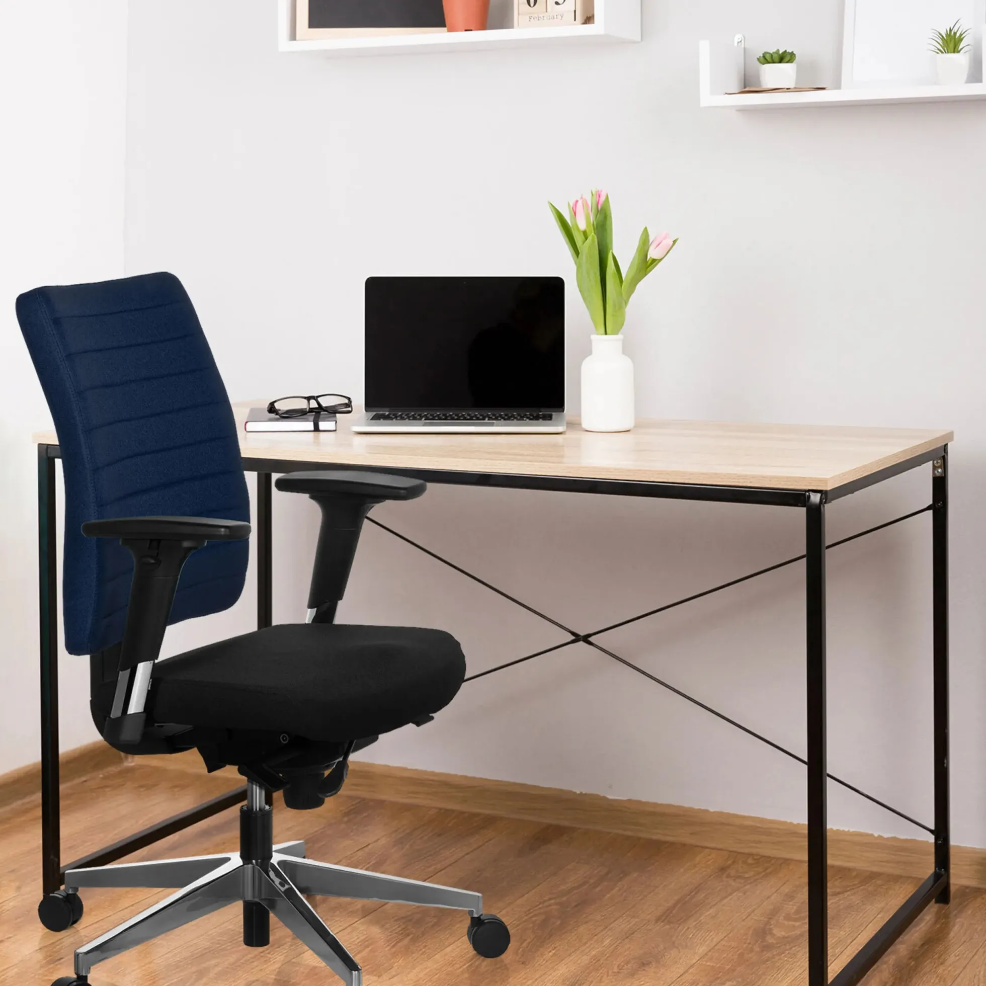 PRO-TEC 350 - Profi Bürostuhl Schwarz/Blau