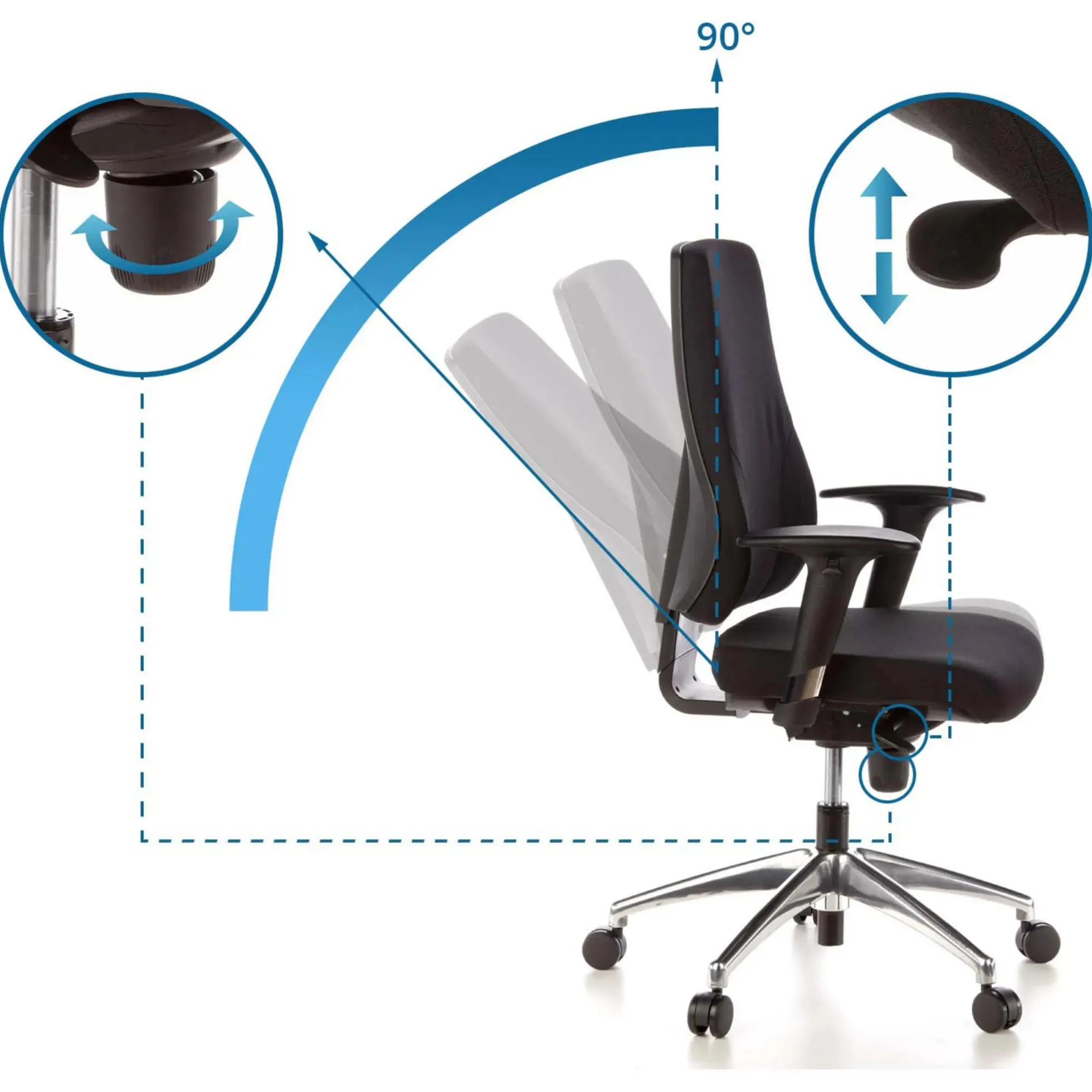 PRO-TEC 200 - Profi Bürostuhl Schwarz