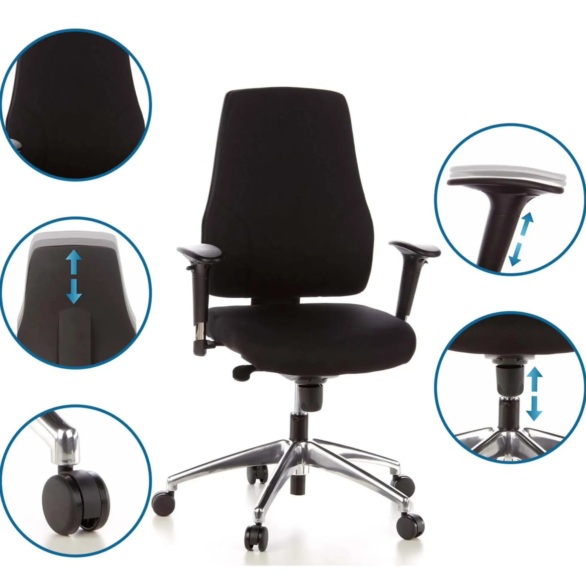 PRO-TEC 200 - Profi Bürostuhl Schwarz