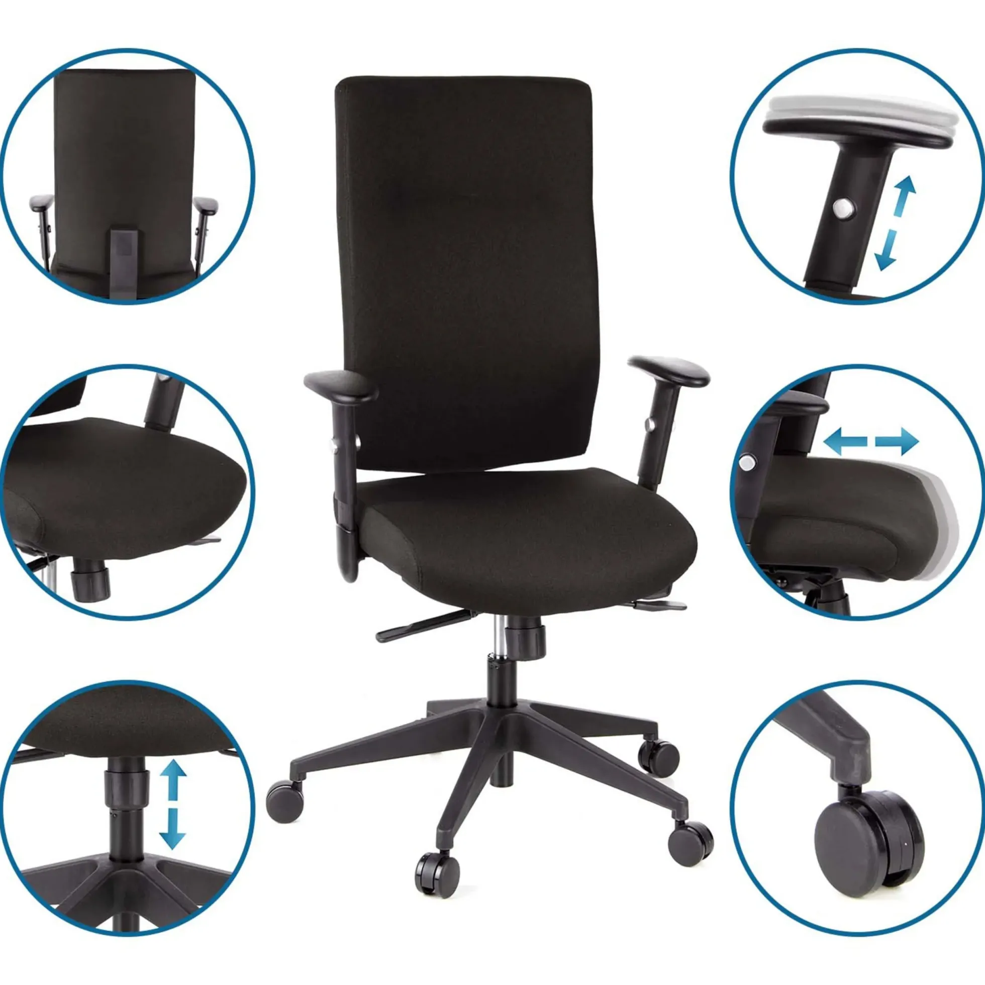 PRO-TEC 300 - Profi Bürostuhl Schwarz