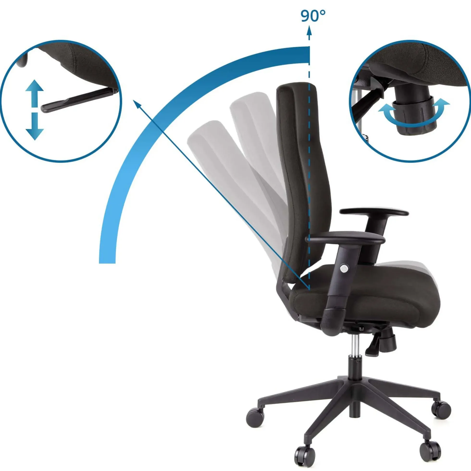 PRO-TEC 300 - Profi Bürostuhl Schwarz