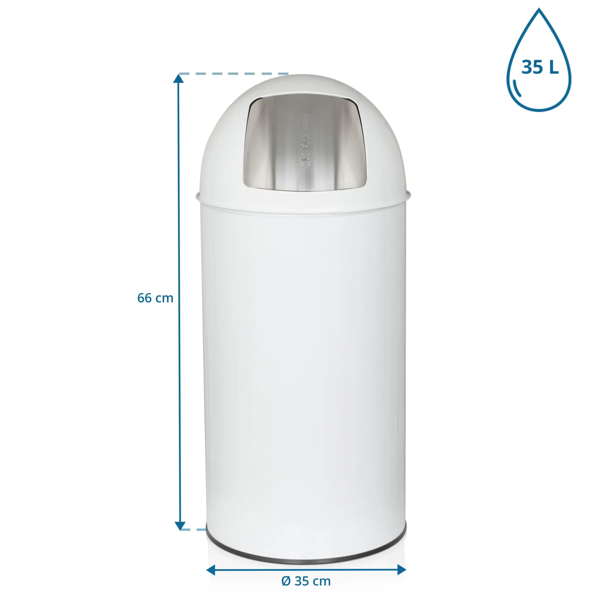 PUSH 35L | 35L - Mülleimer Weiß