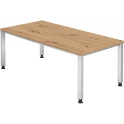 QUEO 2E S | Schreibtisch 200 x 100 höhenverstellbar Asteiche