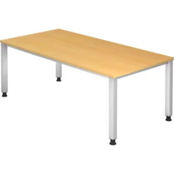 QUEO 2E S | Schreibtisch 200 x 100 höhenverstellbar Buche