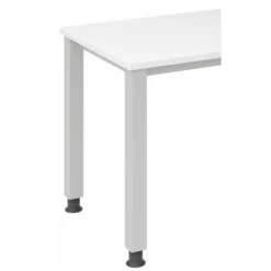 QUEO 612 S | Schreibtisch 120 x 67 höhenverstellbar Weiß/Silber