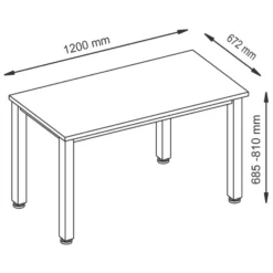 QUEO 612 S | Schreibtisch 120 x 67 höhenverstellbar Asteiche/Silber
