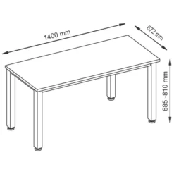 QUEO 614 S | Schreibtisch 140 x 67 höhenverstellbar Asteiche/Silber