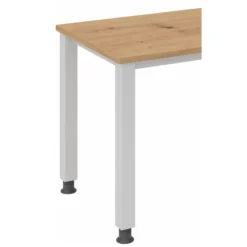 QUEO 614 S | Schreibtisch 140 x 67 höhenverstellbar Asteiche/Silber