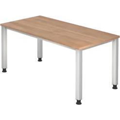 QUEO 16 S | Schreibtisch 160 x 80 höhenverstellbar Nussbaum