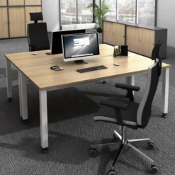 QUEO 19 S | Schreibtisch 180 x 80 höhenverstellbar Eiche