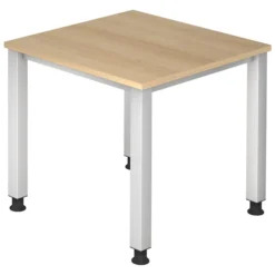 QUEO 8 S | Schreibtisch 80 x 80 höhenverstellbar Eiche