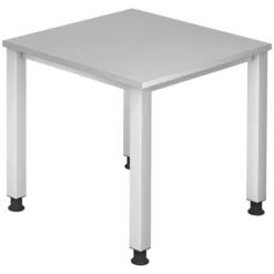 QUEO 8 S | Schreibtisch 80 x 80 höhenverstellbar Grau