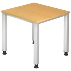 QUEO 8 S | Schreibtisch 80 x 80 höhenverstellbar Buche
