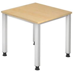 QUEO 8 S | Schreibtisch 80 x 80 höhenverstellbar Ahorn