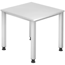 QUEO 8 S | Schreibtisch 80 x 80 höhenverstellbar Weiß