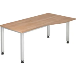 QUEO 18 S | Schreibtisch 180 x 100 höhenverstellbar Nussbaum