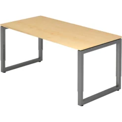 REGO 16 G | Schreibtisch 160 x 80 höhenverstellbar Ahorn/Graphit