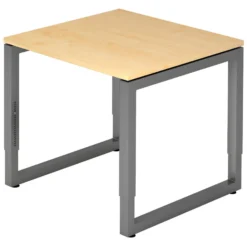 REGO 8 G | Schreibtisch 80 x 80 höhenverstellbar Ahorn/Graphit