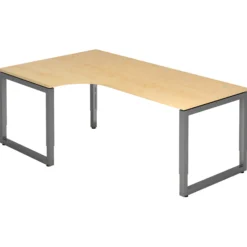 REGO 82 G | Schreibtisch 200 x 120 höhenverstellbar Ahorn/Graphit