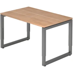 REGO 12 G | Schreibtisch 120 x 80 höhenverstellbar Nussbaum