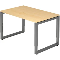 REGO 12 G | Schreibtisch 120 x 80 höhenverstellbar Ahorn/Graphit