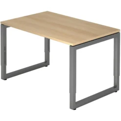 REGO 12 G | Schreibtisch 120 x 80 höhenverstellbar Eiche/Graphit