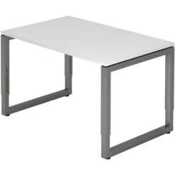REGO 12 G | Schreibtisch 120 x 80 höhenverstellbar Weiß/Graphit
