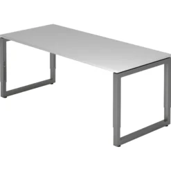 REGO 19 G | Schreibtisch 180 x 80 höhenverstellbar Grau/Graphit