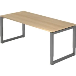 REGO 19 G | Schreibtisch 180 x 80 höhenverstellbar Eiche/Graphit