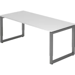REGO 19 G | Schreibtisch 180 x 80 höhenverstellbar Weiß/Graphit