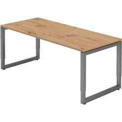 REGO 19 G | Schreibtisch 180 x 80 höhenverstellbar Asteiche/Graphit