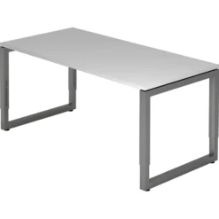 REGO 16 G | Schreibtisch 160 x 80 höhenverstellbar Grau/Graphit