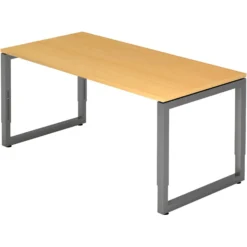 REGO 16 G | Schreibtisch 160 x 80 höhenverstellbar Buche/Graphit