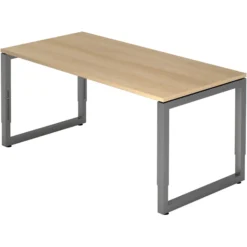 REGO 16 G | Schreibtisch 160 x 80 höhenverstellbar Eiche/Graphit
