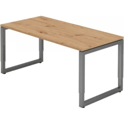 REGO 16 G | Schreibtisch 160 x 80 höhenverstellbar Asteiche/Graphit