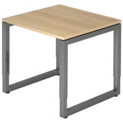 REGO 8 G | Schreibtisch 80 x 80 höhenverstellbar Eiche/Graphit
