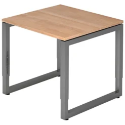 REGO 8 G | Schreibtisch 80 x 80 höhenverstellbar Nussbaum/Graphit