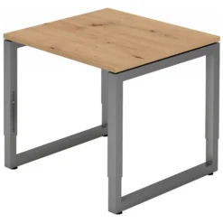 REGO 8 G | Schreibtisch 80 x 80 höhenverstellbar Asteiche/Graphit