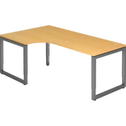 REGO 82 G | Schreibtisch 200 x 120 höhenverstellbar Buche/Graphit